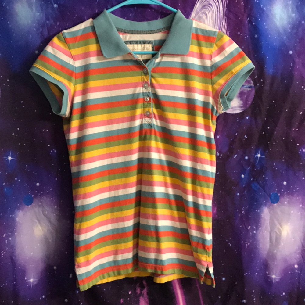 Aeropostale horizontal striped polo collared shirt